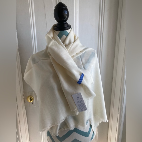 Oversized 100% Mongolian cashmere scarf Blue Sky factory - Picture 2 of 9